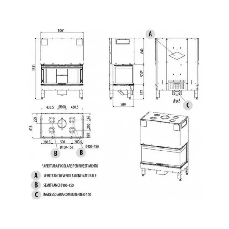 Камінна топка Plasma 95T Wood фірми MCZ (Італія). - Зображення 3