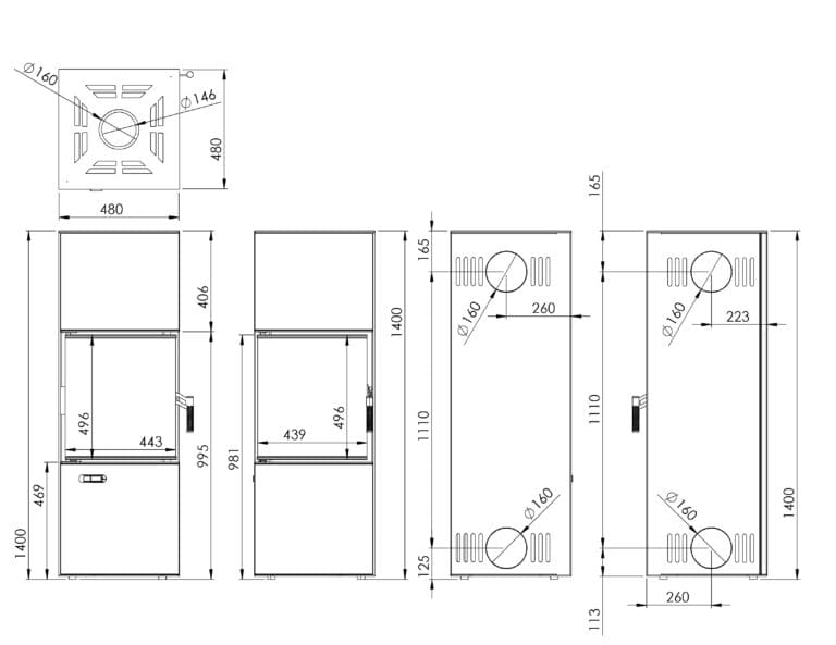 Сталева піч BOKAR Forum (9,2 kW) Black Ceramtex. - Зображення 5