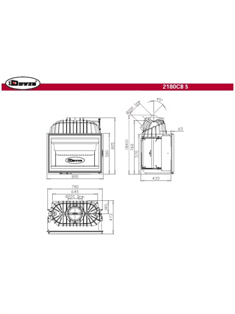 Камінна топка Dovre 2180 CBS/B - Зображення 2