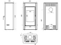 Сталева піч BOKAR Aston ST 4380 ( 9,0 кв ) black ceramatex - Зображення 6