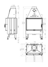 Камінна топка M-FIRE 70 пряма (15kW) - Зображення 5