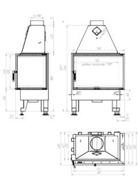 Камінна топка M-FIRE 70 кутова права (15kW) - Зображення 4