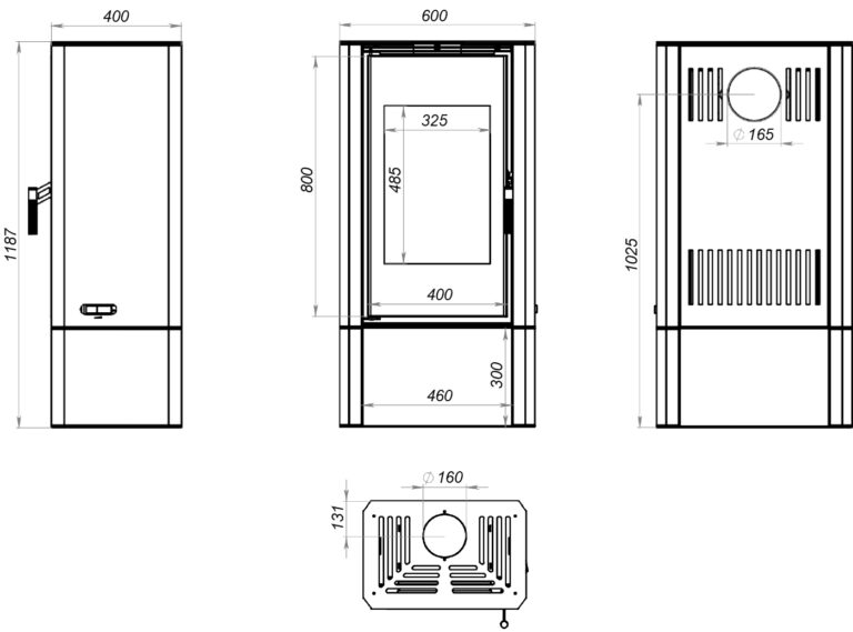 Сталева піч BOKAR Aston WD 4380 ( 9,0 кв ) white ceramatex - Зображення 5