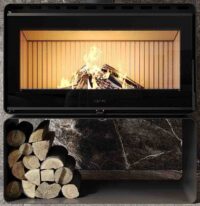 Піч сталева M-Fire Rodos з дровником (15kW).