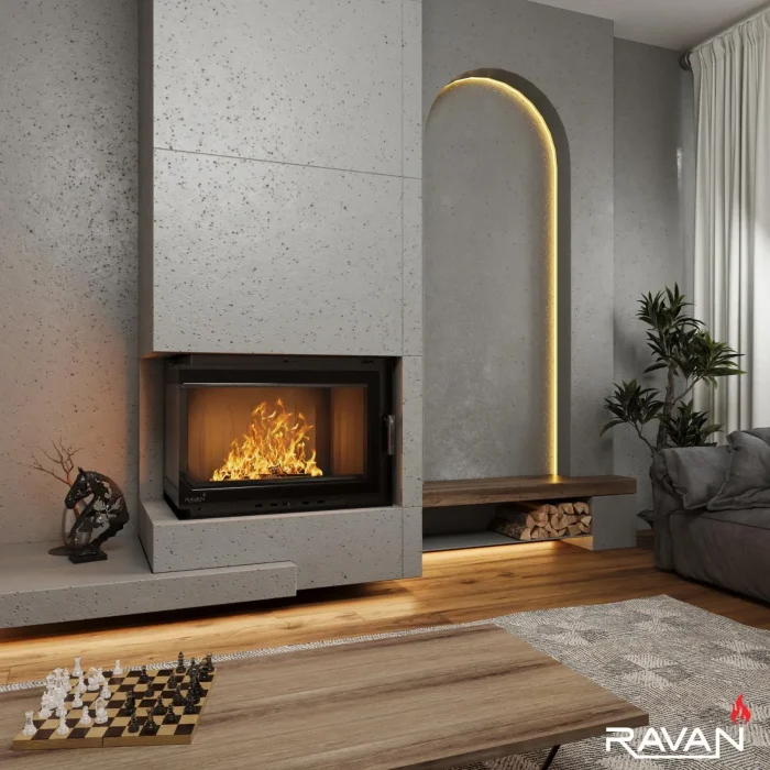 Чавунна камінна топка Ravan IMPERIAL 700 L на дровах - Зображення 6