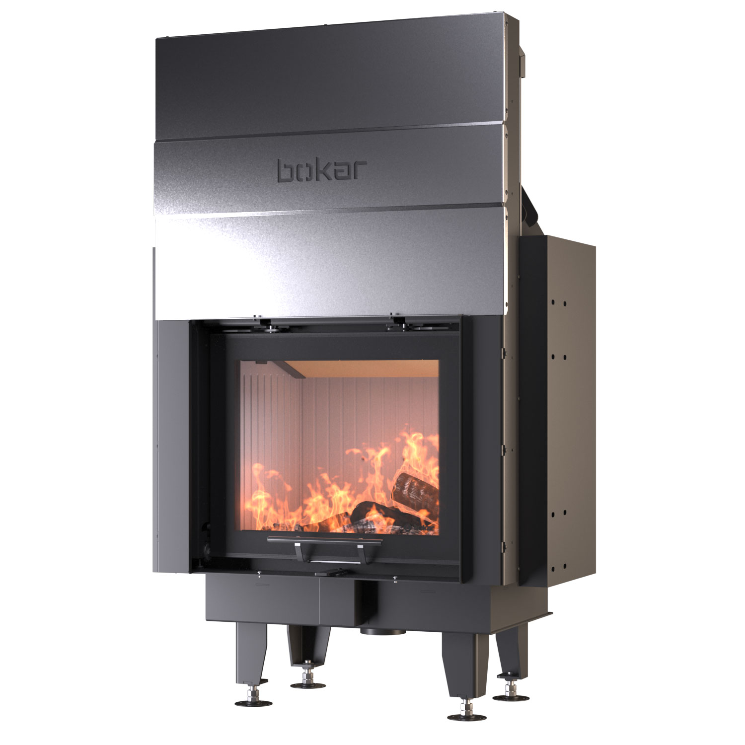 BOKAR_6050_G_White_fire_0002-1500x1500 Камінна топка BOKAR 6050G (14,4 kW ) White ceramatex - Зображення 1