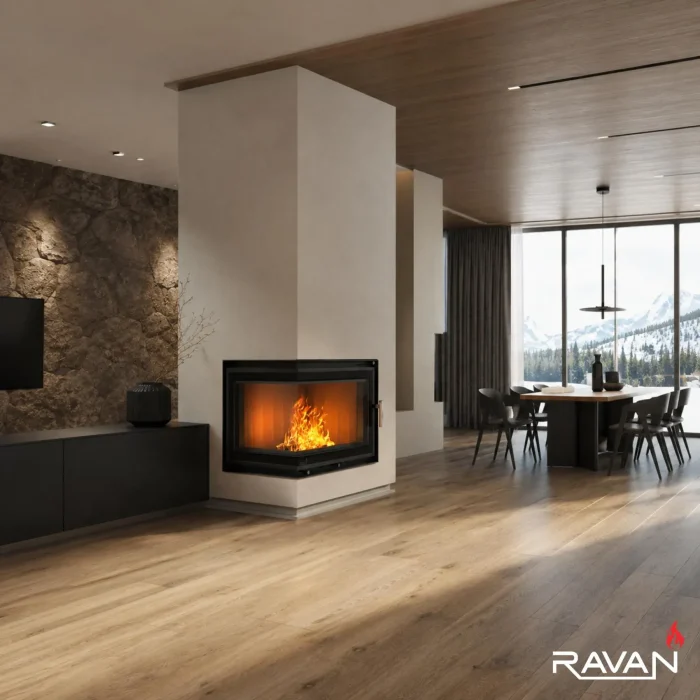 Чавунна камінна топка Ravan IMPERIAL 600 L на дровах - Зображення 6