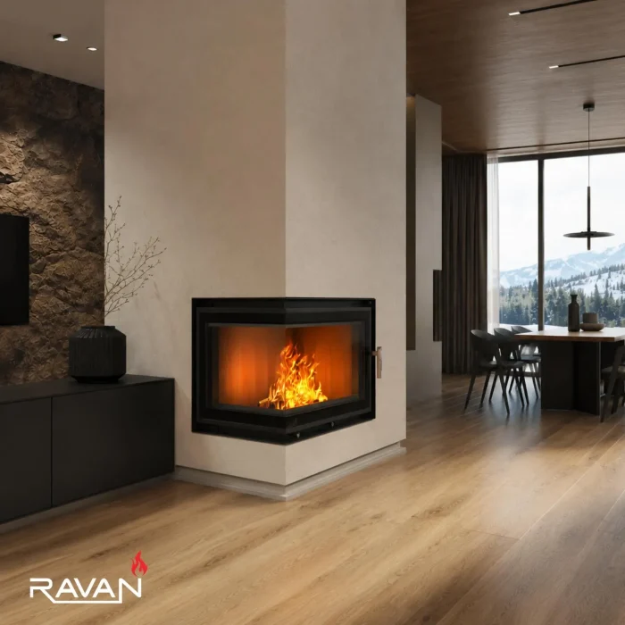 Чавунна камінна топка Ravan IMPERIAL 600 L на дровах - Зображення 5