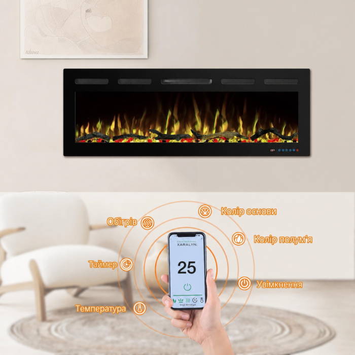 Електрокамін Royal Crystal 72R PRO Wi-Fi - Зображення 5