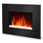 Електрокамін настінний Electrolux EFP/W-1250ULS з обігрівом, прямим склом, реалістичним ефектом полумʼя, зі звуком, дровами та білим камінням, розмір 900x560x95 - Зображення 3